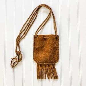 Handmade Brown Suede Fringe Small Hippie Purse